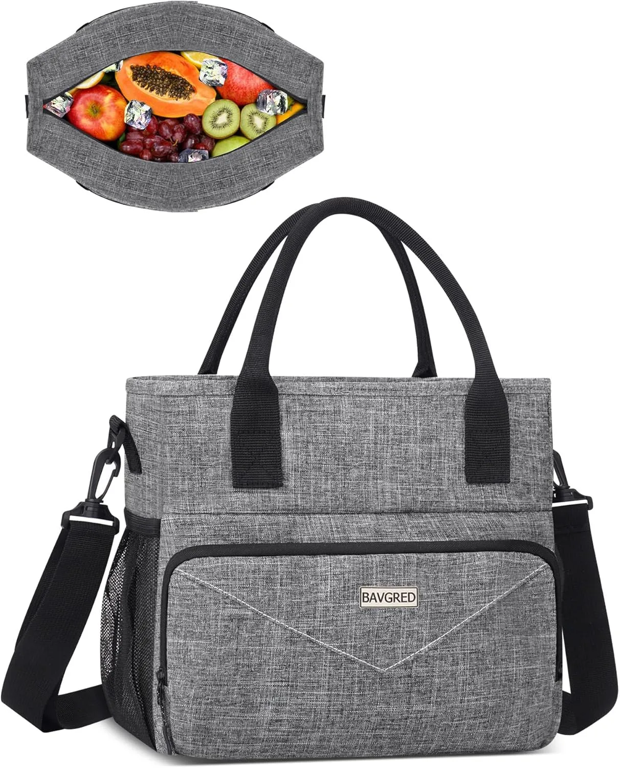 Insulated Lunch Bags, Large Capacity Leakproof Cooler Bag, Women Lunch Tote Bag with Shoulder Strap, Adult Lunch Box for Work Picnic Beach