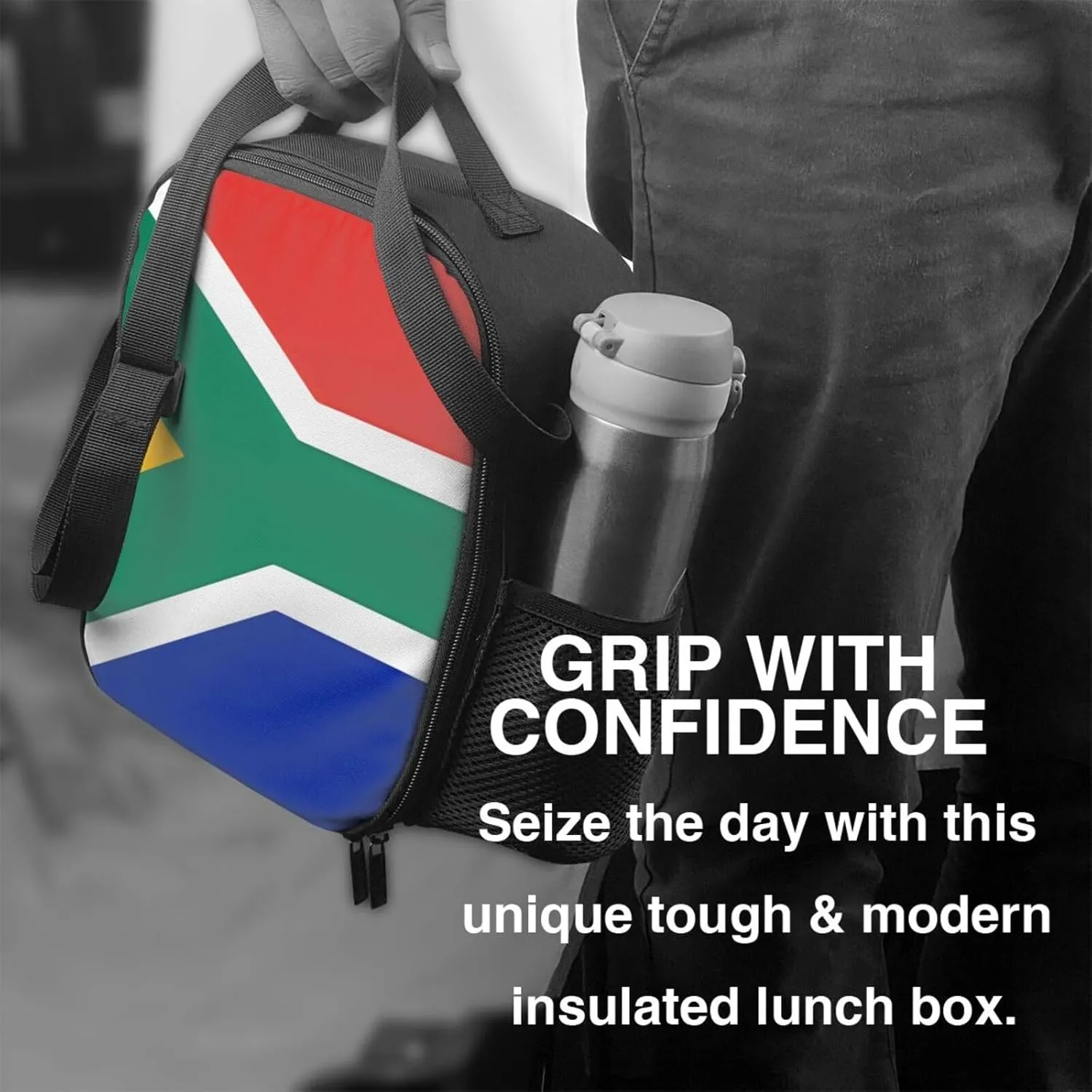 Insulated Lunch box for Men Women Reusable Lunch Bag South Africa flag Cooler Tote Bags for Work Picnic