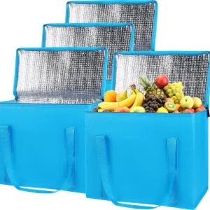 Insulated Reusable Grocery Shopping Bags, 4 Packs