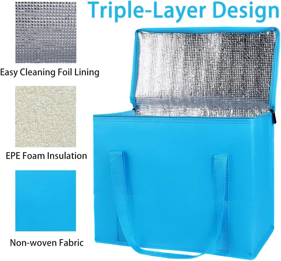 Insulated Reusable Grocery Shopping Bags, 4 Packs