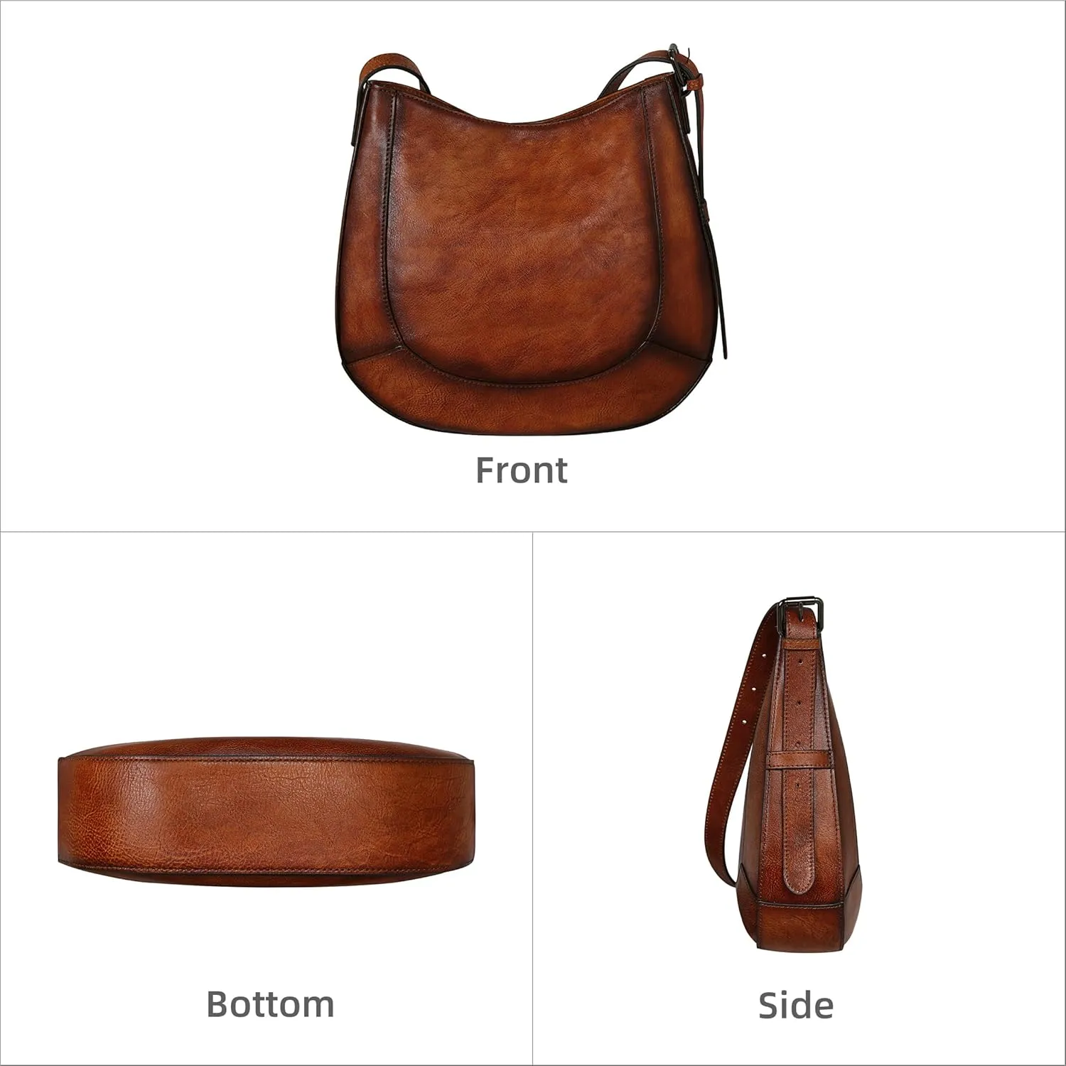 Iswee Leather Purses for Women Hobo Bags Designer Crossbody Bag Vintage Women’s Shoulder Handbags Work Purse