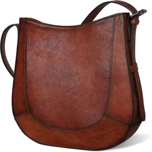 Iswee Leather Purses for Women Hobo Bags Designer Crossbody Bag Vintage Women’s Shoulder Handbags Work Purse