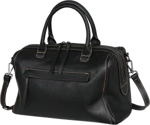 Iswee Shoulder Bags for Women Leather Satchel Purse Top Handle Crossbody Handbag Designer Work Tote Bag(Black-W)