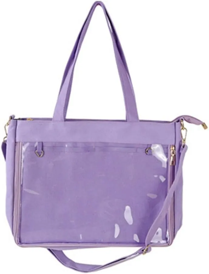Japanese Style Crossbody Bag for Women Cute Canvas Bag Teen Shoulder Bag Student Handbag Lovely Clear Messenger Bag