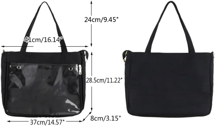 Japanese Style Crossbody Bag for Women Cute Canvas Bag Teen Shoulder Bag Student Handbag Lovely Clear Messenger Bag