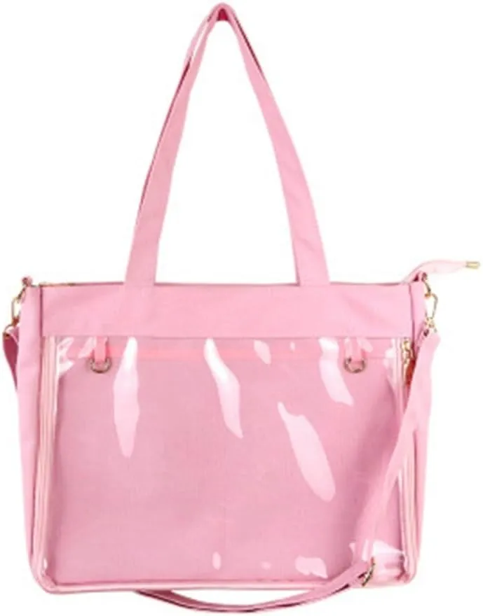Japanese Style Crossbody Bag for Women Cute Canvas Bag Teen Shoulder Bag Student Handbag Lovely Clear Messenger Bag