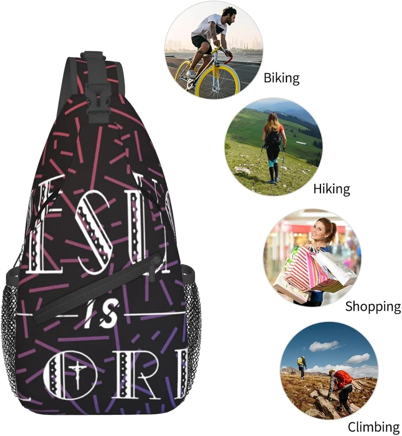 Je-Sus Is Lord Cross Small Crossbody Backpack Sling Bag For Men Women Mini One Shoulder Chest Bags Gym Sport Travel Hiking Daypack