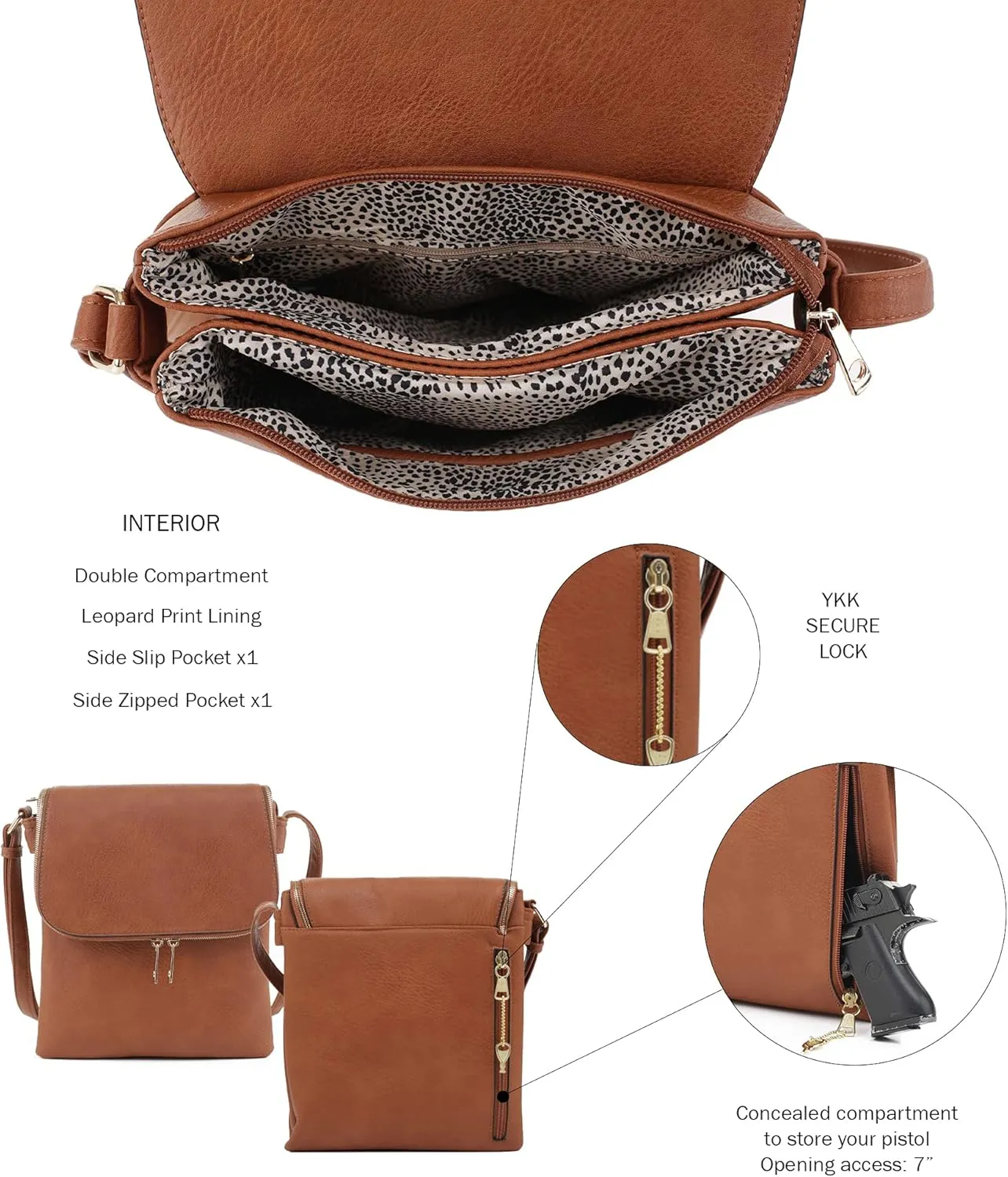 JESSIE & JAMES Cheyanne Concealed Carry Crossbody Bag with Lock and Key
