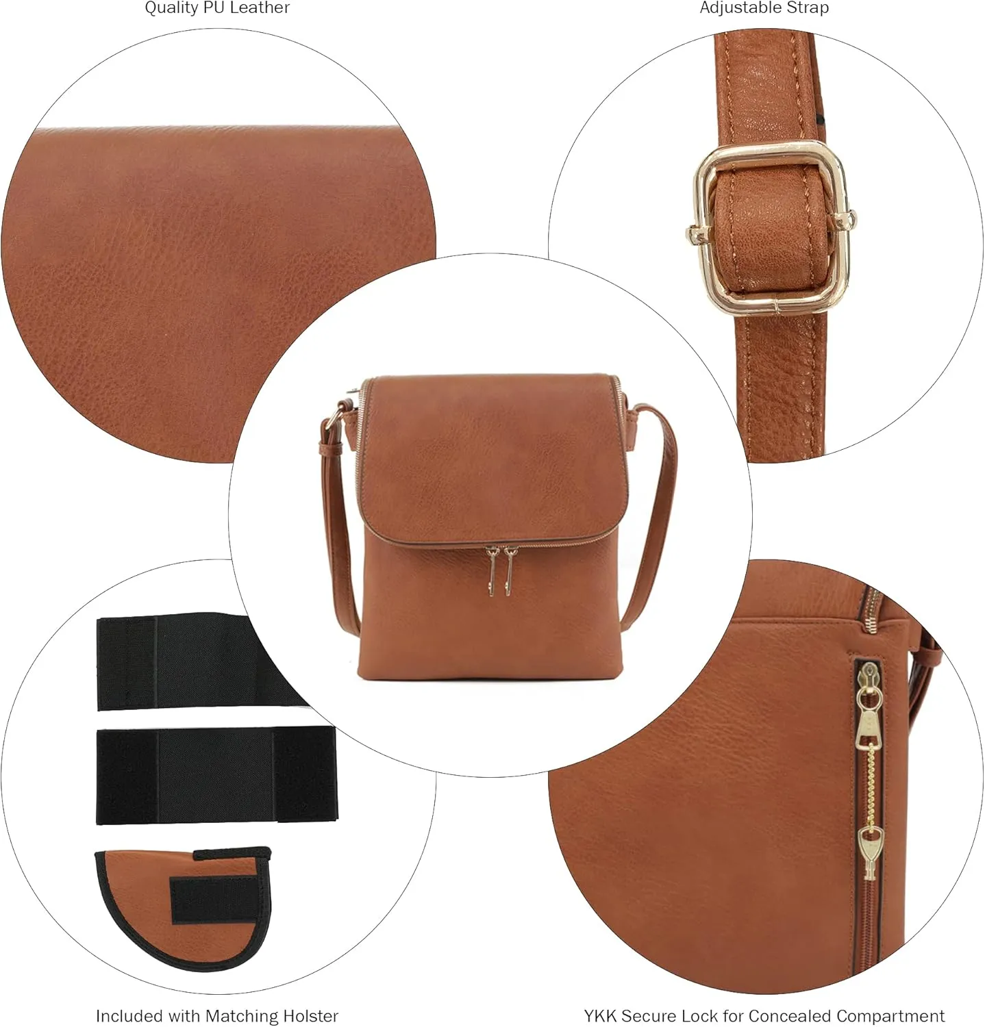 JESSIE & JAMES Cheyanne Concealed Carry Crossbody Bag with Lock and Key