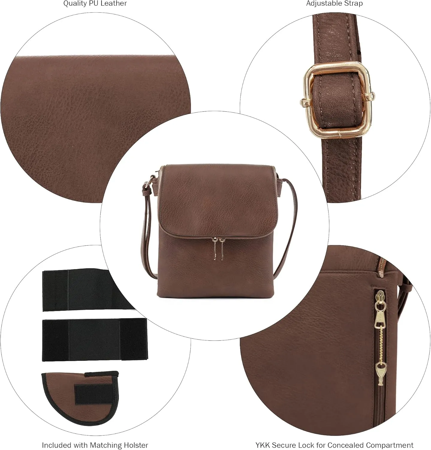 JESSIE & JAMES Cheyanne Concealed Carry Crossbody Bag with Lock and Key