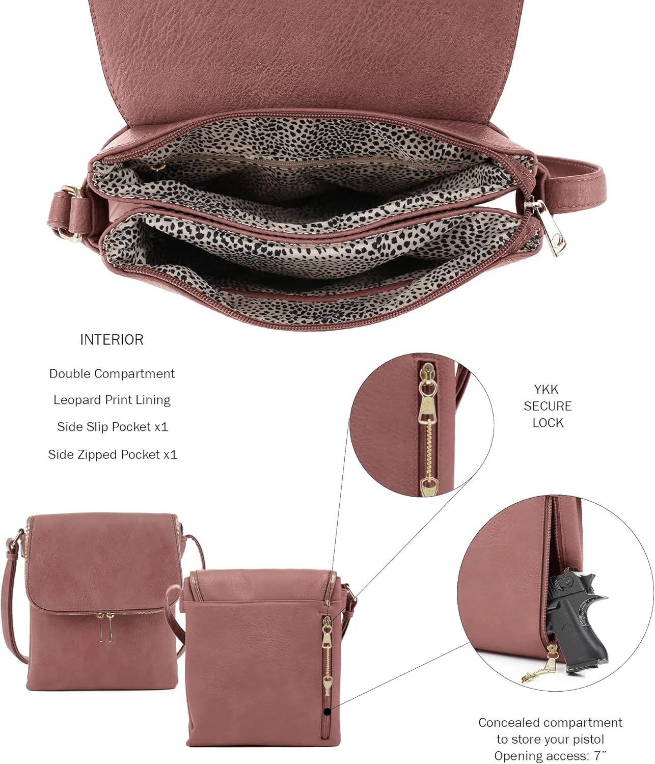 JESSIE & JAMES Cheyanne Concealed Carry Crossbody Bag with Lock and Key
