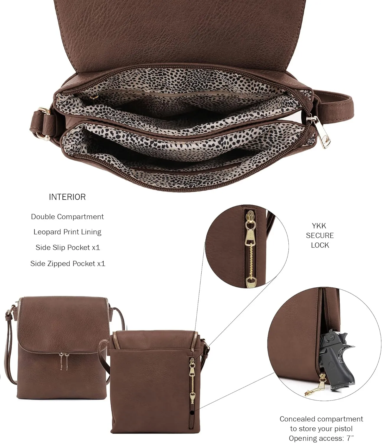 JESSIE & JAMES Cheyanne Concealed Carry Crossbody Bag with Lock and Key