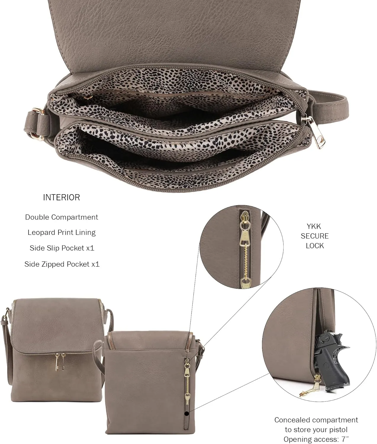 JESSIE & JAMES Cheyanne Concealed Carry Crossbody Bag with Lock and Key
