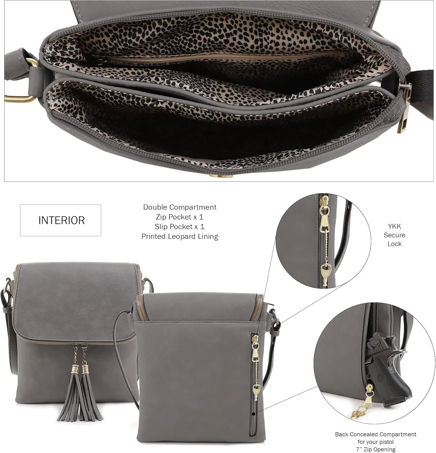 JESSIE & JAMES Cheyanne Concealed Carry Crossbody Bag with Lock and Key