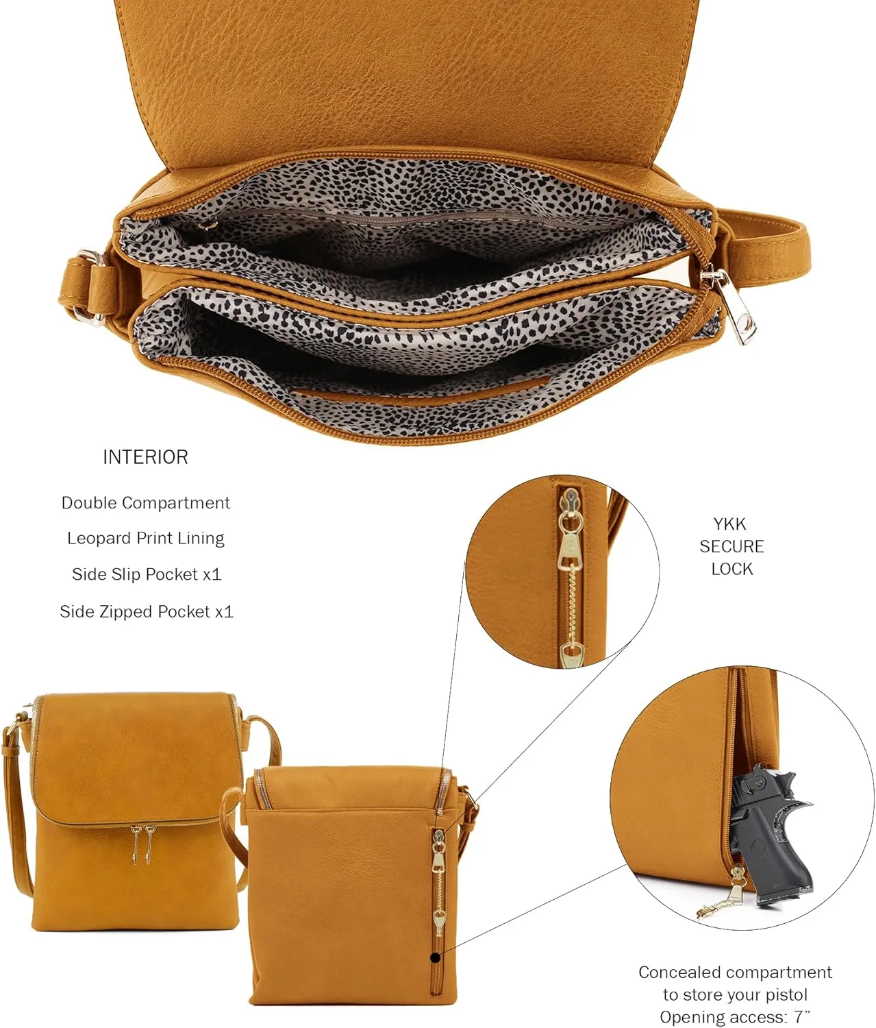 JESSIE & JAMES Cheyanne Concealed Carry Crossbody Bag with Lock and Key
