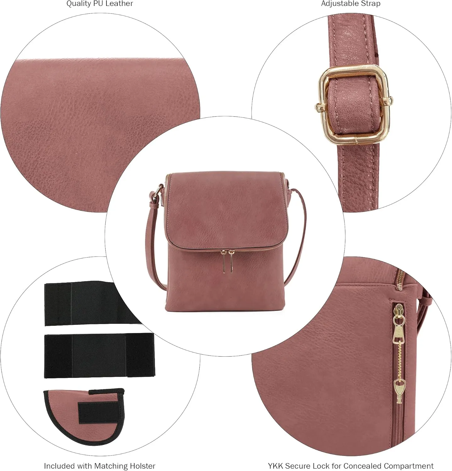 JESSIE & JAMES Cheyanne Concealed Carry Crossbody Bag with Lock and Key