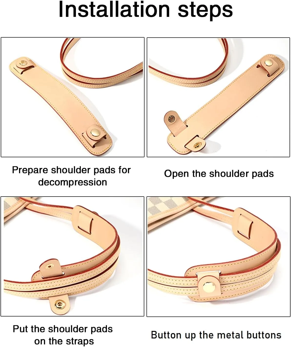 Jiesinlov Leather Backpack Shoulder Strap Pads Replacement Cushion Strap Covers for Tote Bag