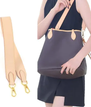 jiesinlov Vachetta Leather Straps Replacement Bag Shoulder Strap for Neverful Tote Handbag(Apricot-90)
