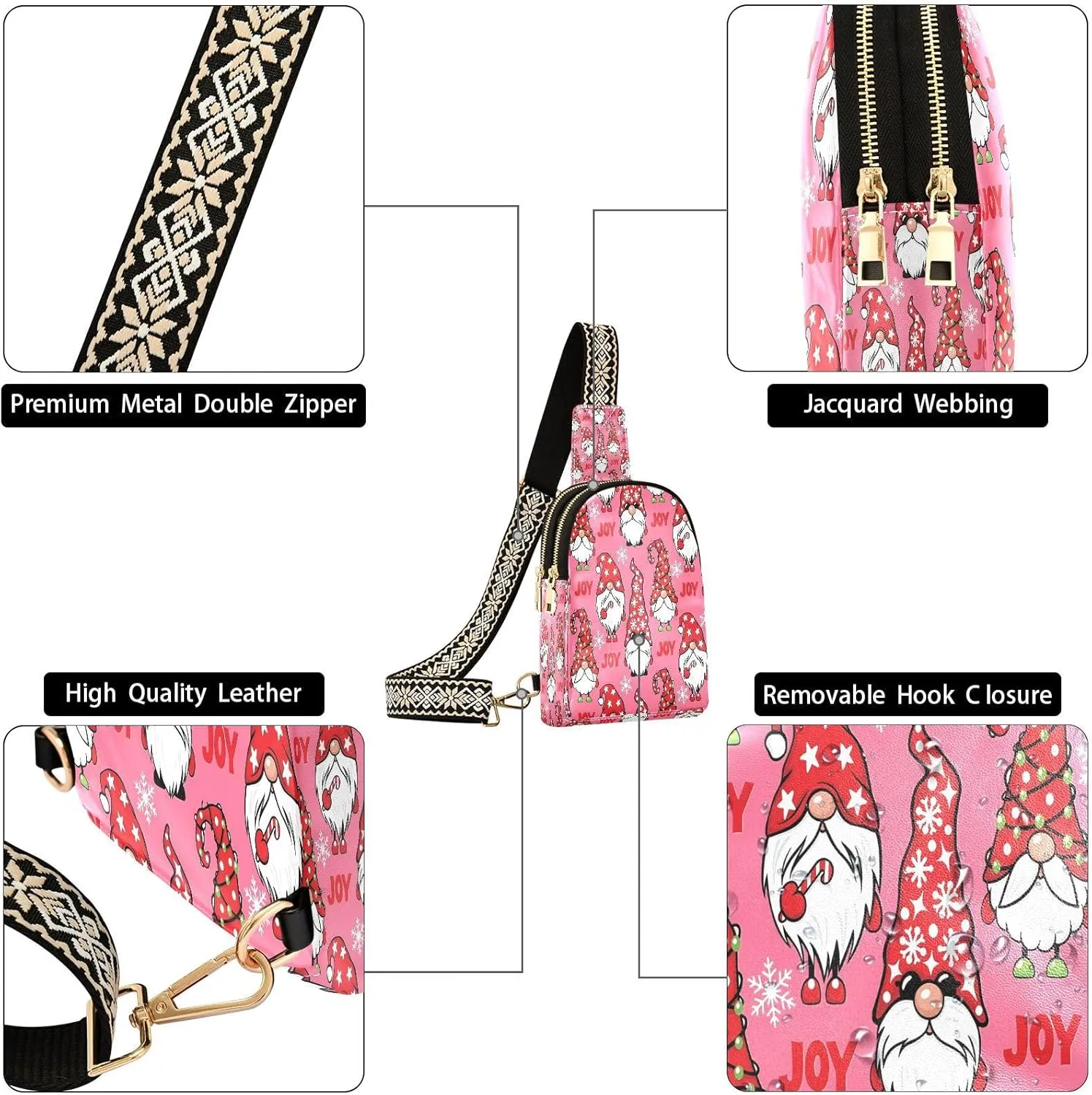 JSTEL Leather Crossbody Sling Bags for Women,Leather Crossbody Purses Leather Crossbody Bag Sling Purse