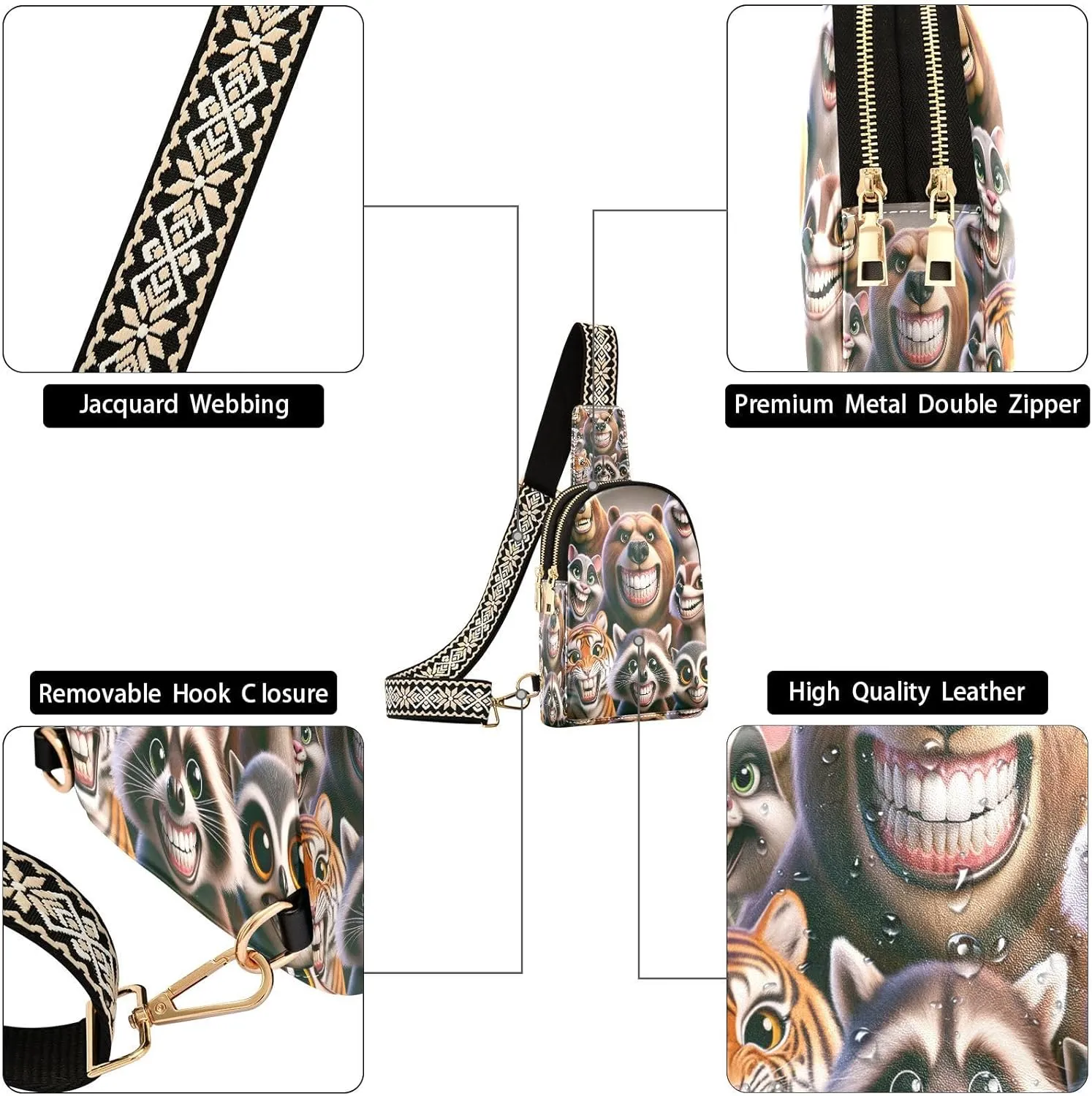 JSTEL Leather Crossbody Sling Bags for Women,Leather Crossbody Purses Leather Crossbody Bag Sling Purse