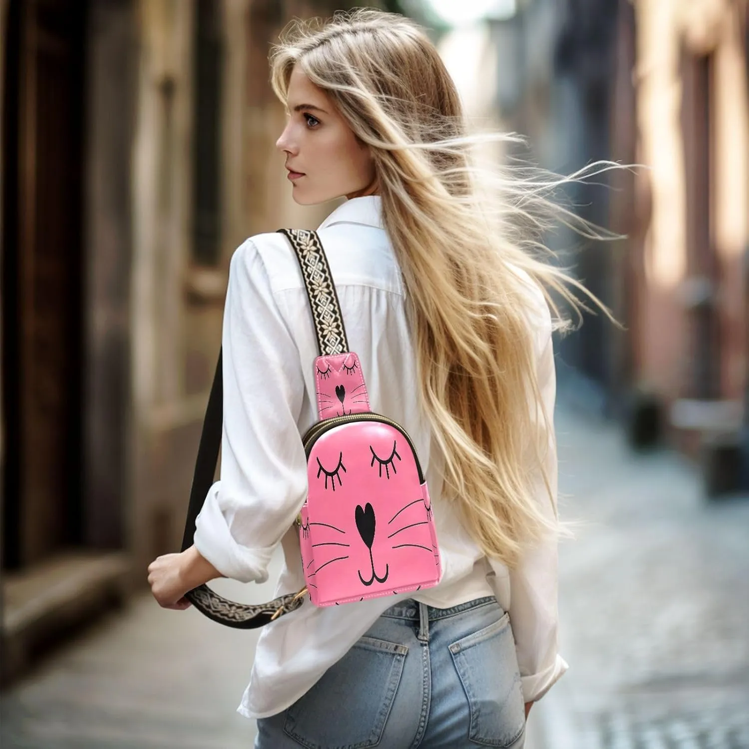 JSTEL Leather Crossbody Sling Bags for Women,Leather Crossbody Purses Leather Crossbody Bag Sling Purse