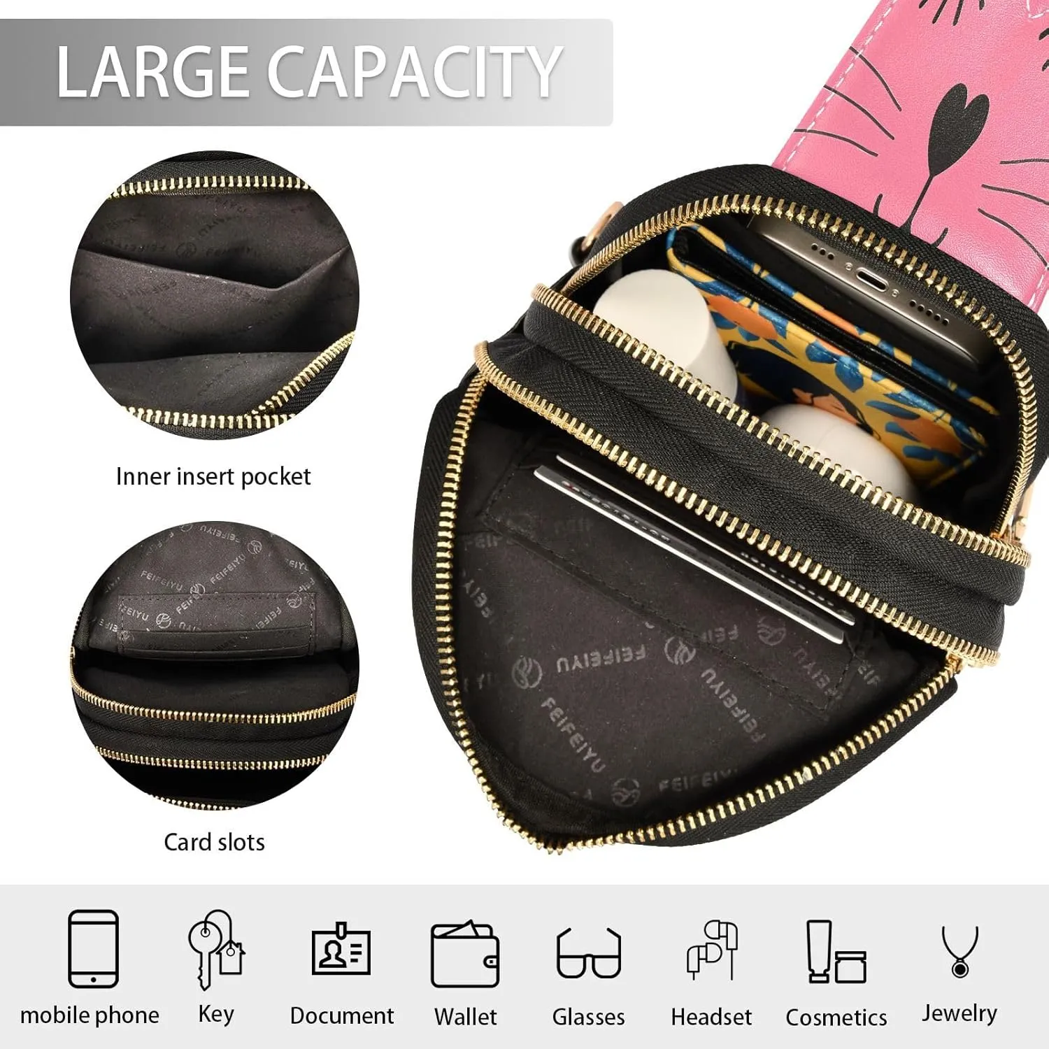 JSTEL Leather Crossbody Sling Bags for Women,Leather Crossbody Purses Leather Crossbody Bag Sling Purse