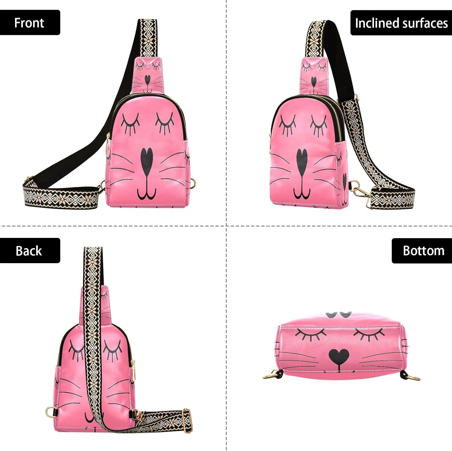 JSTEL Leather Crossbody Sling Bags for Women,Leather Crossbody Purses Leather Crossbody Bag Sling Purse