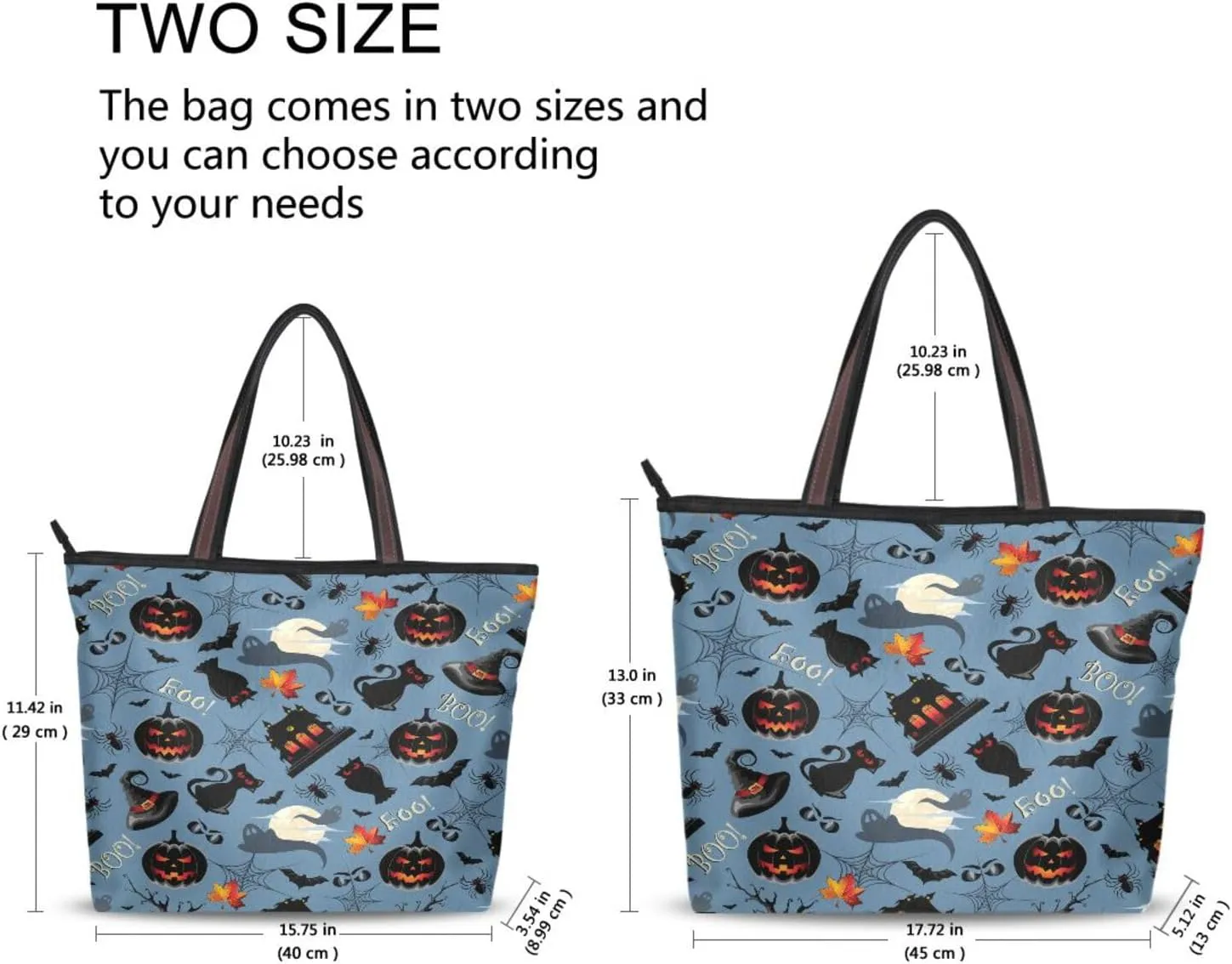 JSTEL Tote Bag for Women with Zipper,Polyester Tote Purse Holiday Tote Bag Work Handbag Women Gift