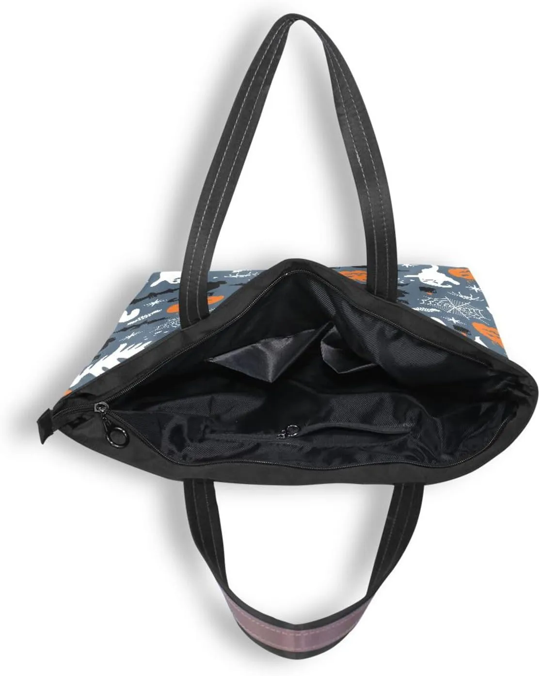 JSTEL Tote Bag for Women with Zipper,Polyester Tote Purse Holiday Tote Bag Work Handbag Women Gift