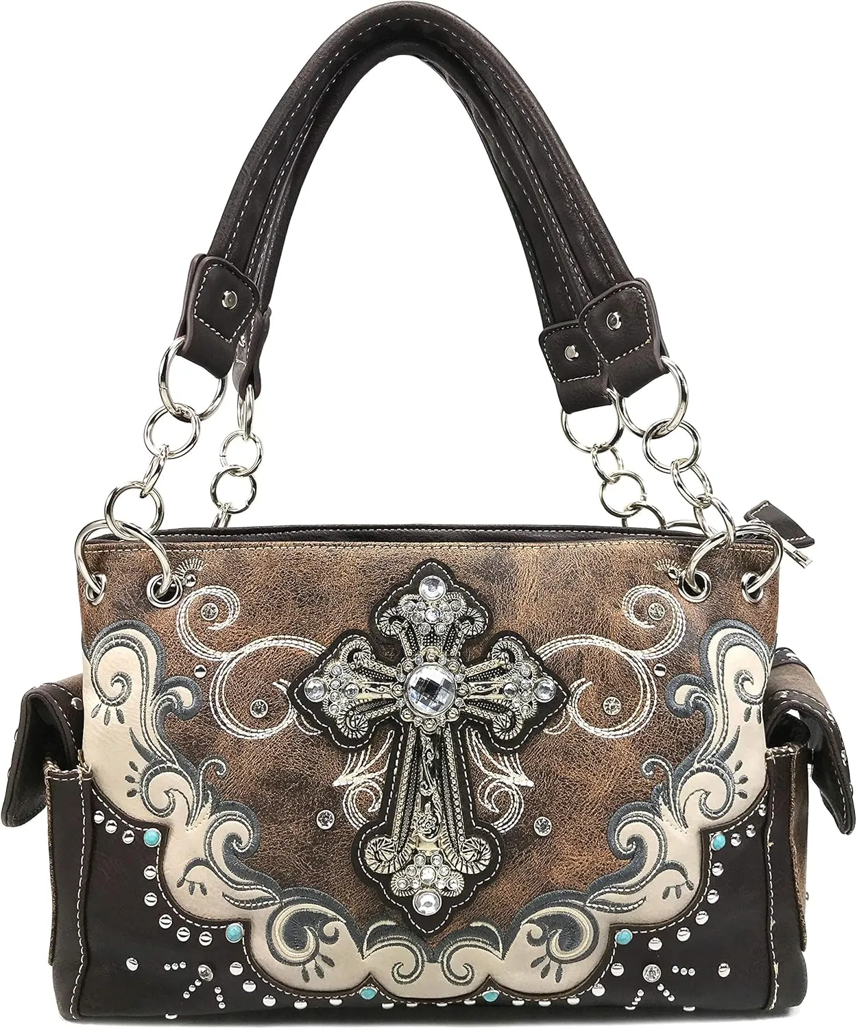 Justin West Mustang Cross Handbag Purse For Girls Women Concealed Carry