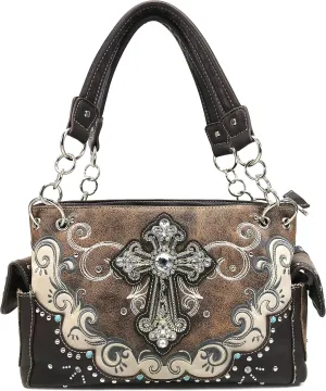 Justin West Mustang Cross Handbag Purse For Girls Women Concealed Carry