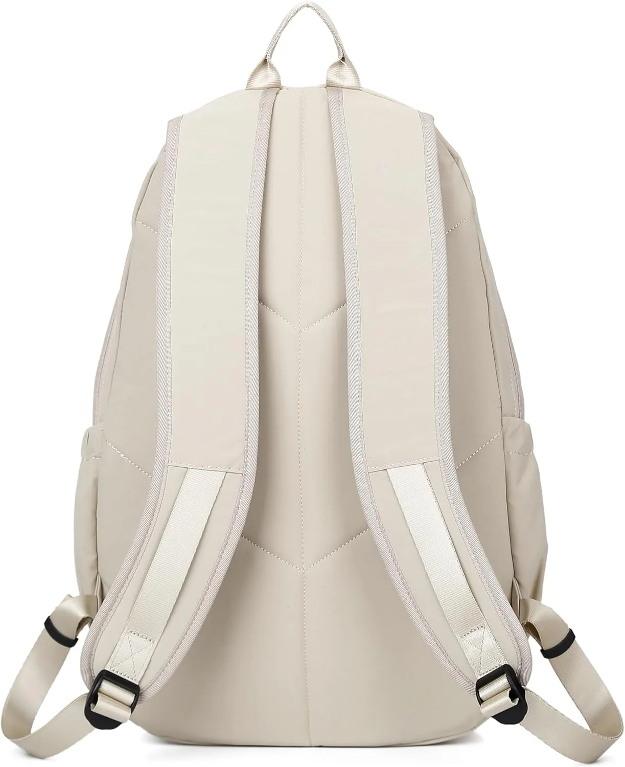 Kah&Kee 15.6-Inch Laptop Backpack for Women Simple & Lightweight Casual Daypack for Travel, Work, School - Cute Ladies Office Bag (Beige)