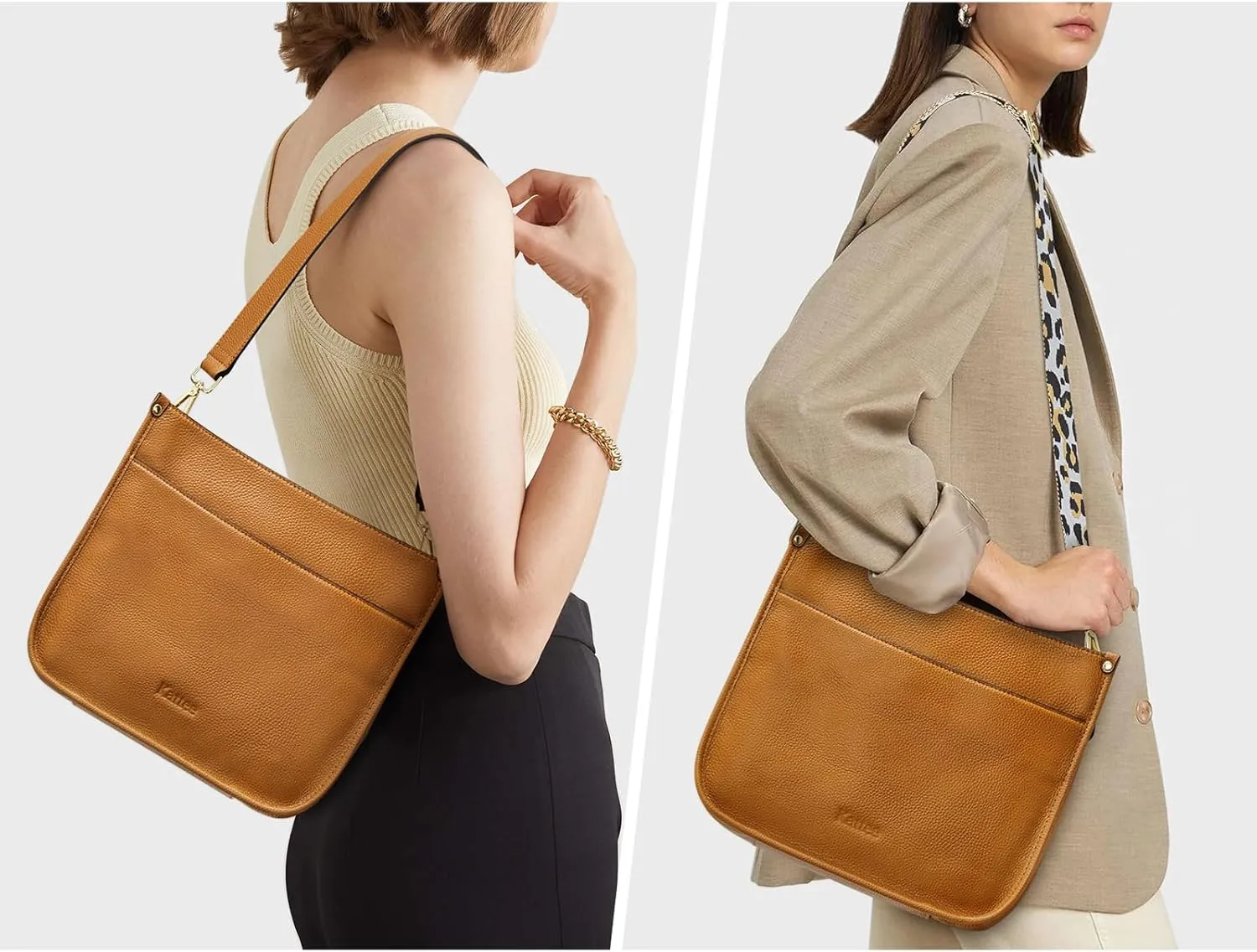 Kattee Leather Crossbody Bags for Women, Fashion Shoulder Purse, Hobo Handbags with Adjustable Strap