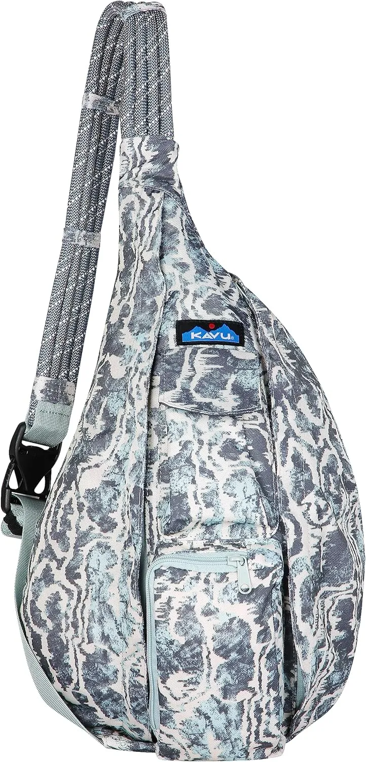 KAVU Original Rope Sling Bag with Adjustable Rope Shoulder Strap - Motion Undertow
