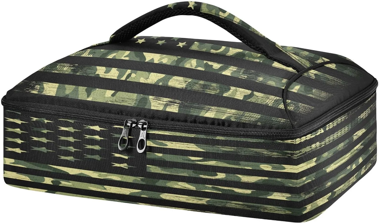 Kcldeci Insulated Casserole Carrier Camouflage American Flag Casserole Dish Carrier Bag for Hot or Cold Food Insulated Casserole Dish Carrier Thermal Tote Bag for Picnic,Cookouts,Beac