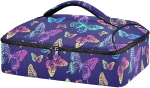 Kcldeci Insulated Casserole Dish Carrier Bag Rainbow Butterfly Food Carriers for Hot or Cold Travel Potluck Parties,Picnic,Cookouts,Beach