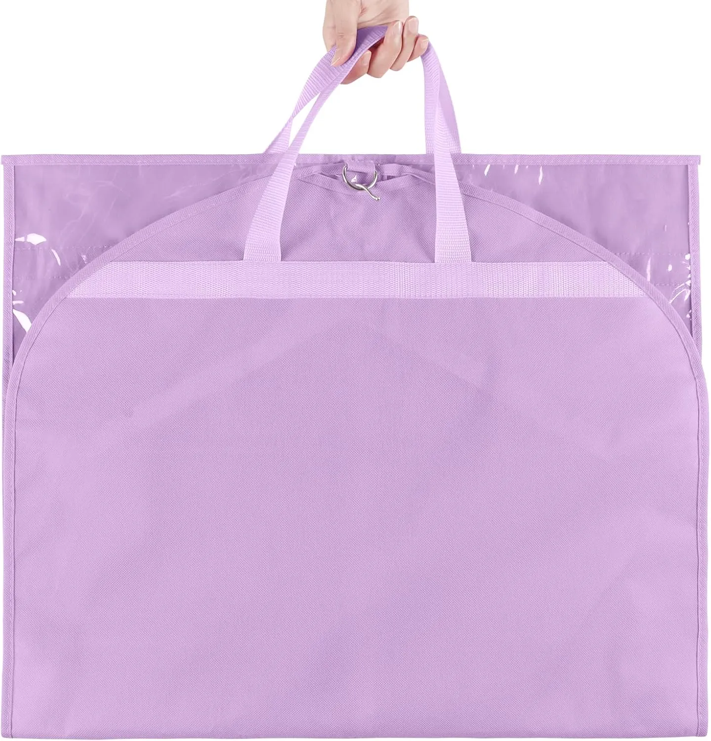 KEEGH Clear Garment Bags for Dance Costumes 40 inch Dance Garment Bags for Dancers Hanging Clothes for Closet Storage, with 4 Zipper Pockets for Dance Competitions, Ballet, Theatre, 2 Pack, Purple
