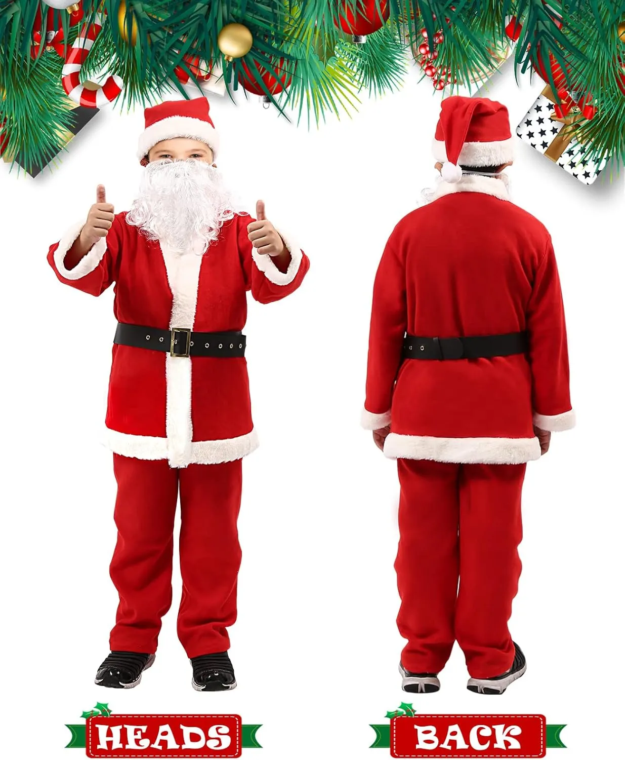 Kids Santa Suit Santa Claus Costume for Kids Christmas Santa outfit for Kids Velvet Santa Costume for Boys