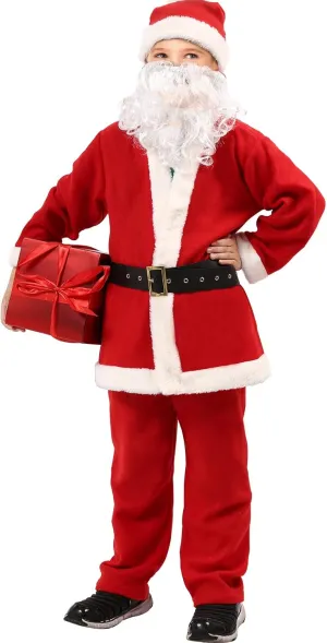 Kids Santa Suit Santa Claus Costume for Kids Christmas Santa outfit for Kids Velvet Santa Costume for Boys