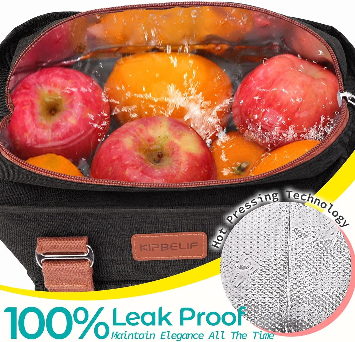 KIPBELIF Cute&Classy Roomy Insulated Lunch Bags for Women - Stylish & Functional Large Tote Adult Lunch Box for Working & Picnic