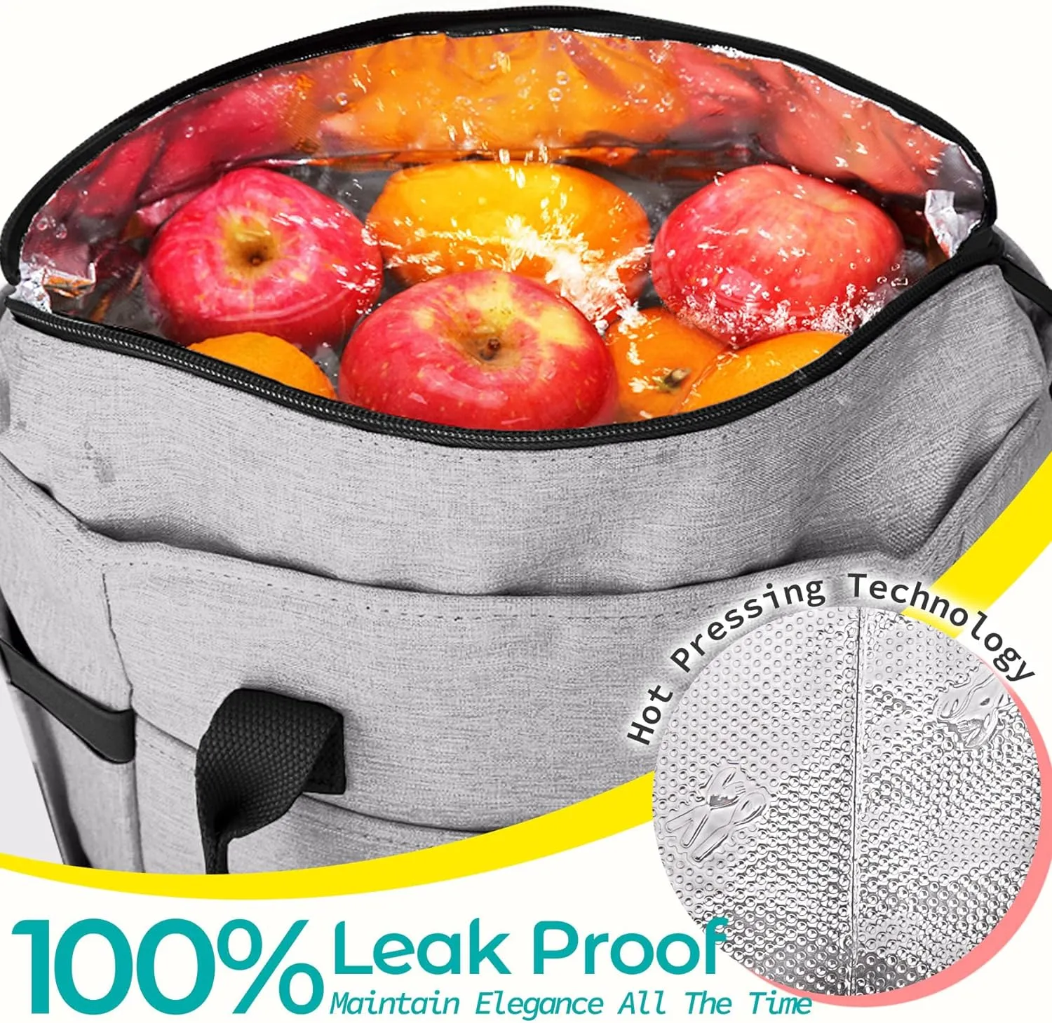 KIPBELIF Cute&Classy Roomy Insulated Lunch Bags for Women - Stylish & Functional Large Tote Adult Lunch Box for Working & Picnic