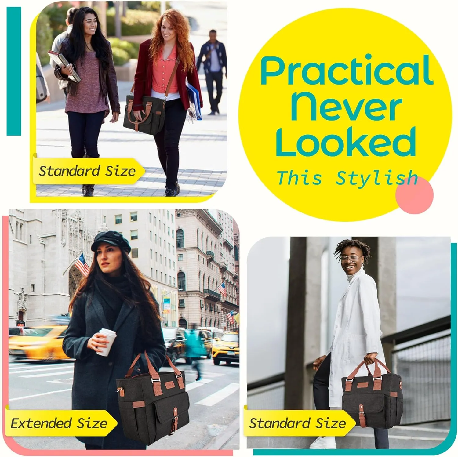 KIPBELIF Cute&Classy Roomy Insulated Lunch Bags for Women - Stylish & Functional Large Tote Adult Lunch Box for Working & Picnic