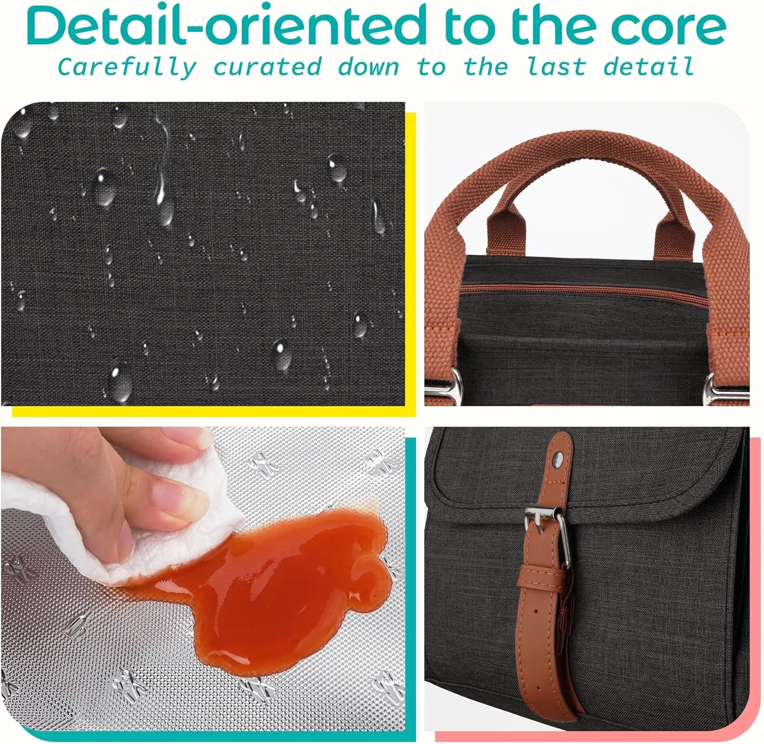 KIPBELIF Cute&Classy Roomy Insulated Lunch Bags for Women - Stylish & Functional Large Tote Adult Lunch Box for Working & Picnic