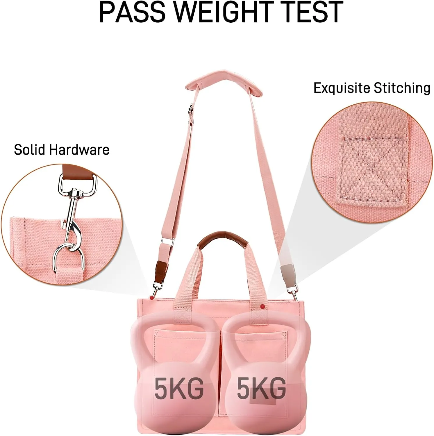 KKXIU Large Canvas Tote Bag for Women with Zipper and Compartments Crossbody Work Bible Messenger Purse Bag With Pockets