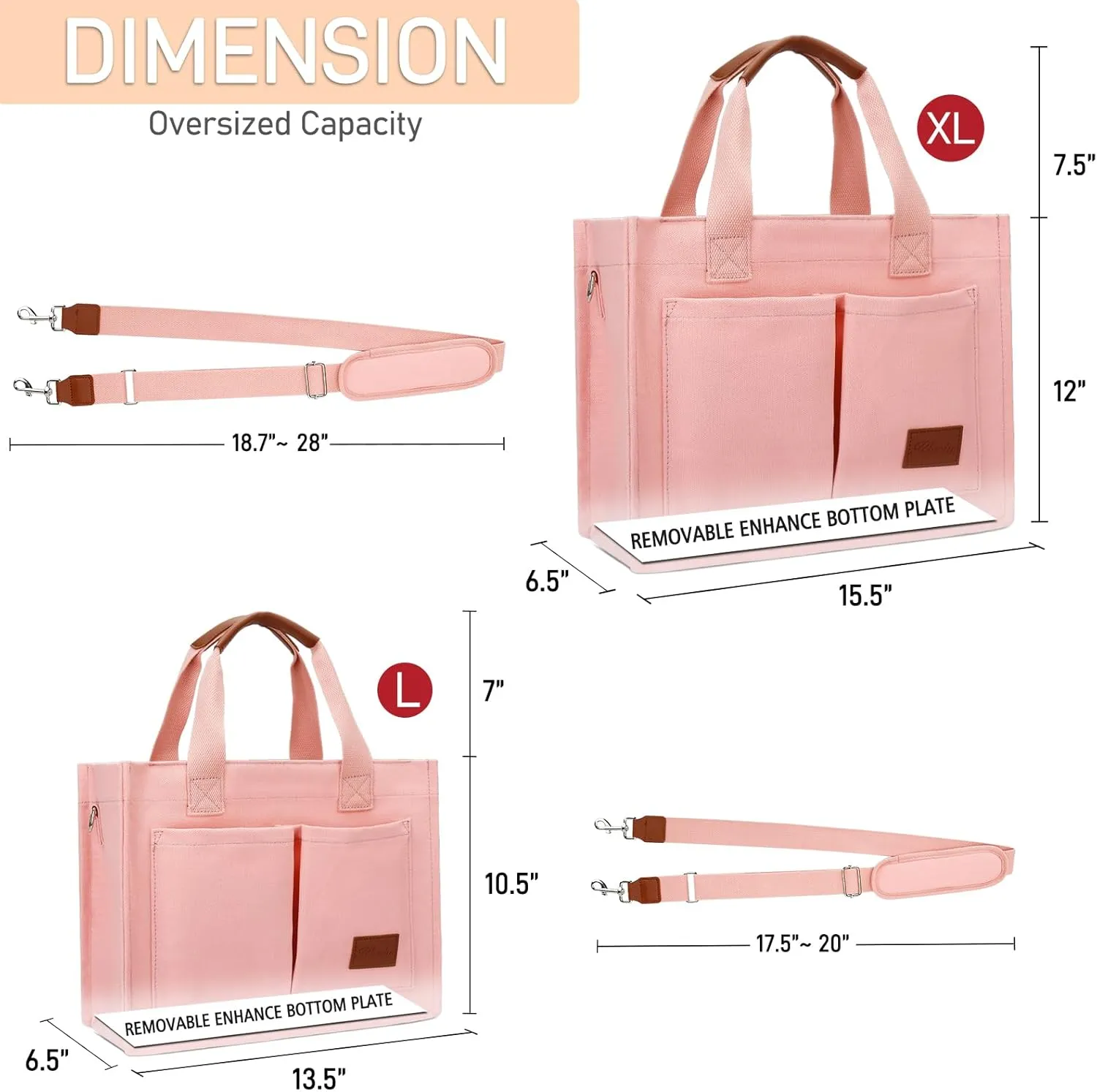 KKXIU Large Canvas Tote Bag for Women with Zipper and Compartments Crossbody Work Bible Messenger Purse Bag With Pockets