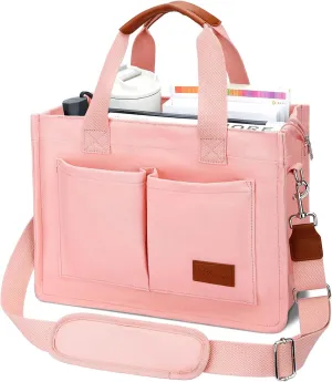 KKXIU Large Canvas Tote Bag for Women with Zipper and Compartments Crossbody Work Bible Messenger Purse Bag With Pockets