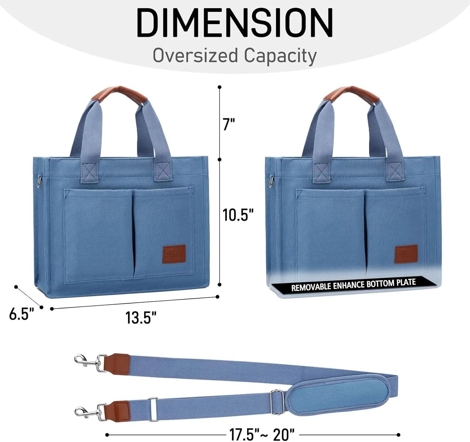 KKXIU Large Canvas Tote Bag for Women with Zipper and Compartments Crossbody Work Bible Messenger Purse Bag With Pockets