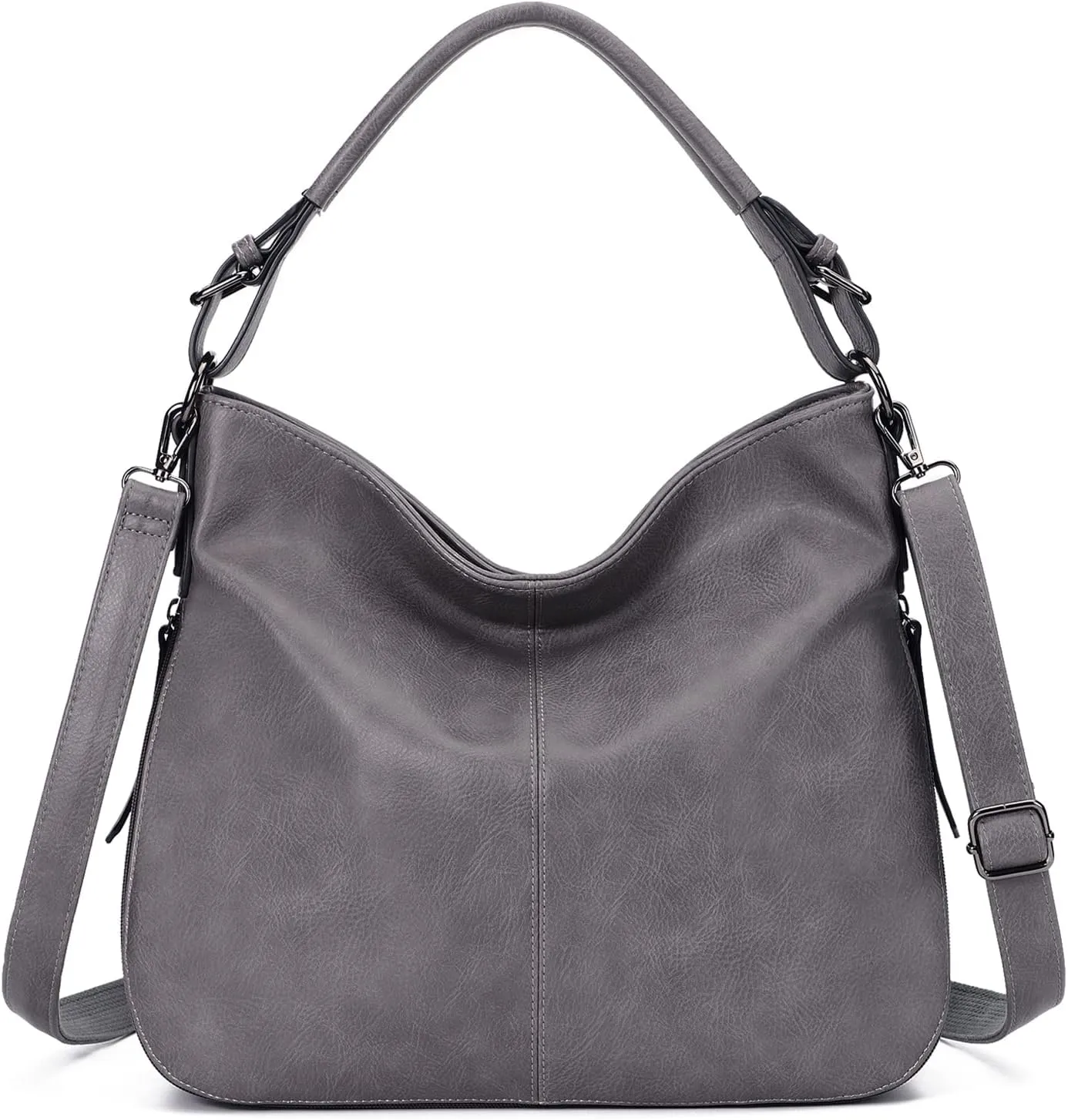 KL928 Purses for Women PU Leather Shoulder Bag Large Crossbody Hobo Bags Ladies Tote Bags with Adjustable Shoulder Strap Gray