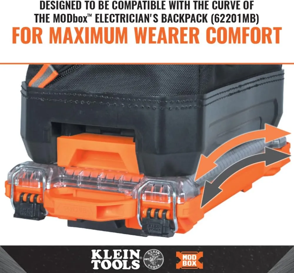 Klein Tools 54812MB MODBox Compact Storage Box, Parts Organizer, Toolbox Connects to MODBox Modular System, Backpack, Tote and Tool Bag