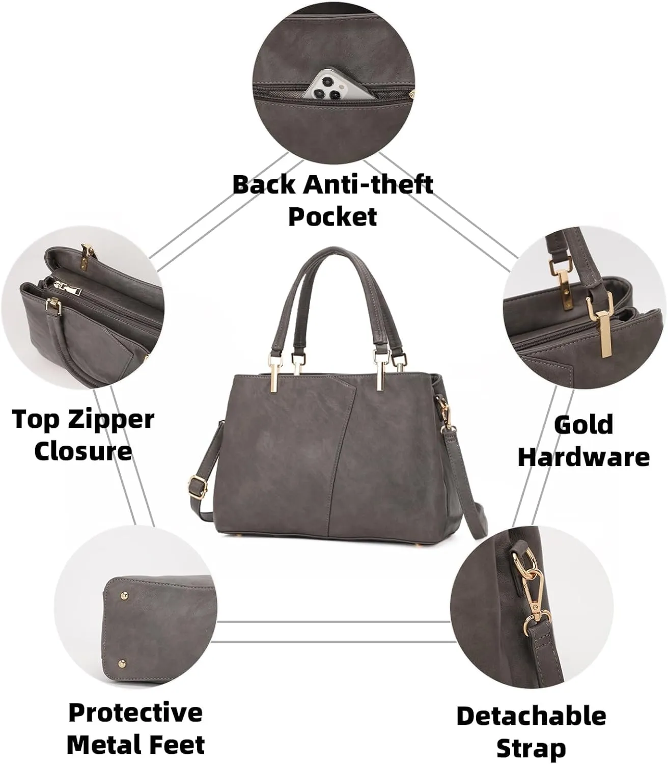 KouLi Buir Hobo, PU Leather Purses and Handbags - Shoulder, Crossbody, Top Handle, Tote Bags for Women
